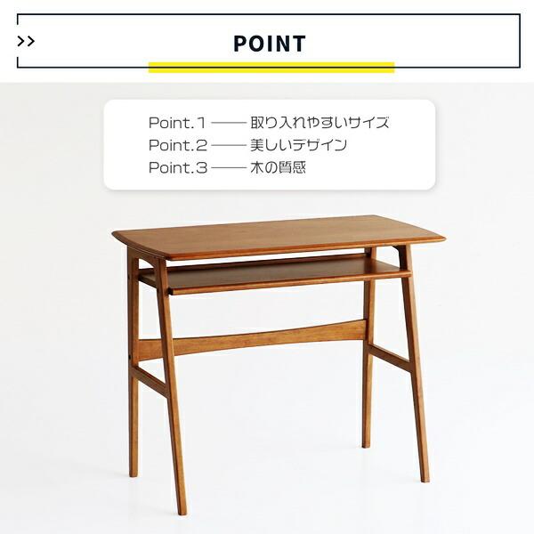 デスク パソコンデスク 書斎机 幅90cm コンパクト おしゃれ 木製 和風 ブラウン 北欧 モダン 省スペース レトロ PCデスク シンプル 在宅ワーク 天然木  木目 | ブランド登録なし | 04