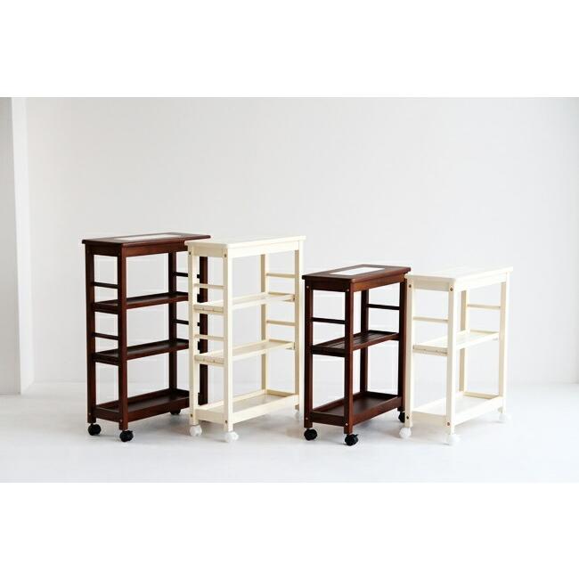 キッチンワゴン 4段 キャスター付 幅56 スリムワゴン タイル天板 木製 タイルトップ 耐熱 おしゃれ キッチン収納 ホワイト 北欧 カントリー かわいい |  | 01