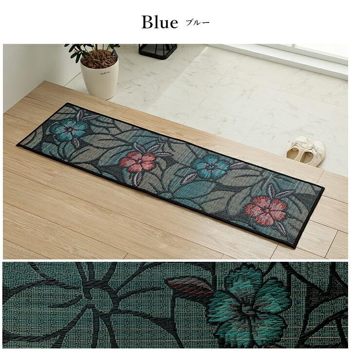 玄関マット 上がり框 和モダン クッション性 花柄 高級感アップ 室内 天然素材 インテリア 約35×120cm おすすめ 洗面所 リビング エレガント 滑り止め |  | 10