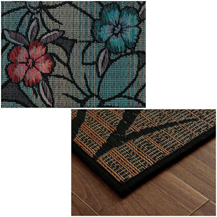 玄関マット 上がり框 和モダン クッション性 花柄 高級感アップ 室内 天然素材 インテリア 約35×120cm おすすめ 洗面所 リビング エレガント 滑り止め |  | 12