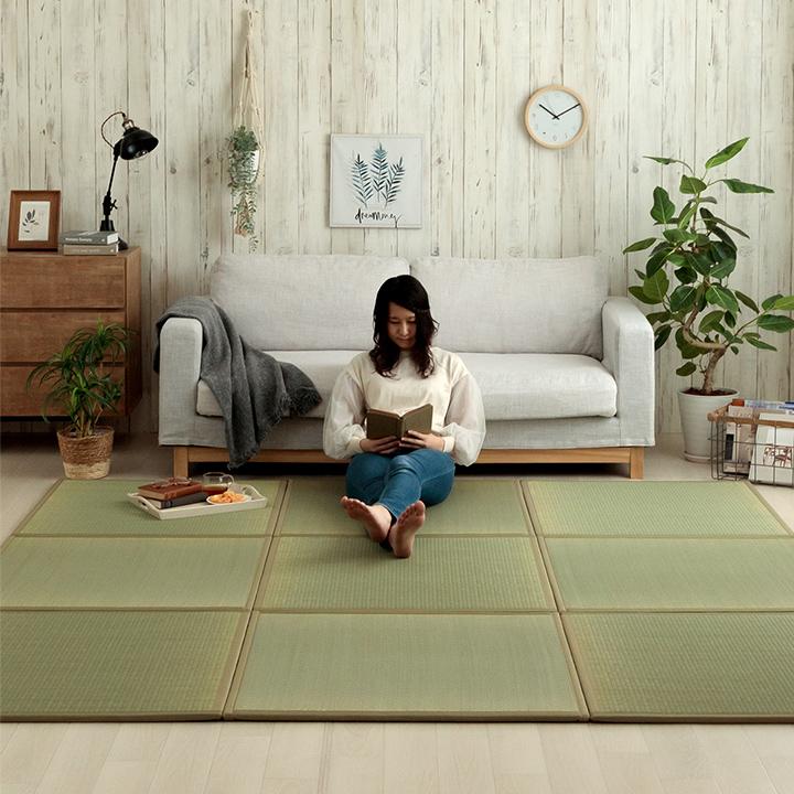 置き畳 約82×82×1.8cm 6P 6枚組 い草 日本製 消臭 抗菌防臭 ダニ増殖抑制 無地 ユニット畳 抗菌防臭 滅ダニシート フローリング 置き畳み おしゃれ |  | 14