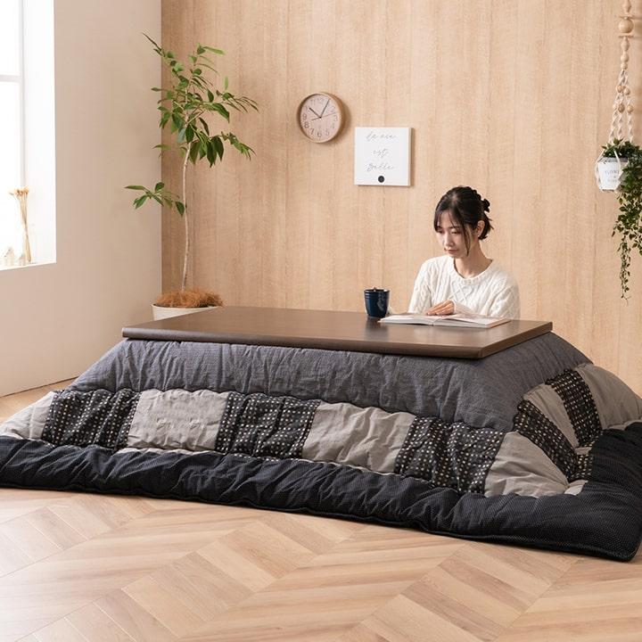 こたつ布団 日本製 長方形 大判 和モダン チェック柄 省エネ ブラウン 約205×285cm こたつ掛布団 あったか 炬燵掛け布団 ボリューム ブラウン グレー |  | 05