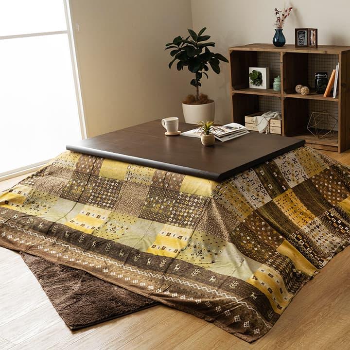 こたつ布団カバー 上掛 カバー 洗える 長方形 大判 ギャベ柄 なめらかタッチ 省エネ 約210×290cm 上掛けカバー イメージチェンジ 模様替え グリーン オレンジ |  | 02