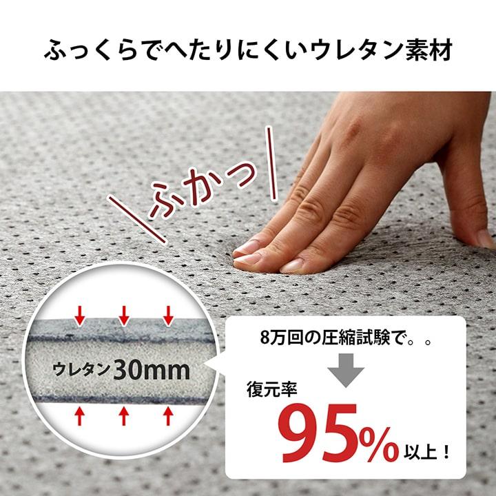 ラグ 下敷き 滑り止め 滑りにくい 防音 へたりにくい ボリューム ウレタン30mm クッション性 約180×180cm 床暖房 ホットカーペット対応 ふかふか |  | 06