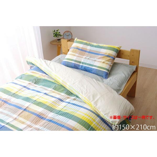 布団カバー 掛け布団カバー シングル 洗える 綿100% コットン チェック柄 バジル 掛布団カバー シングルサイズ 約150×210cm ふとんカバー 掛布団カバー | 