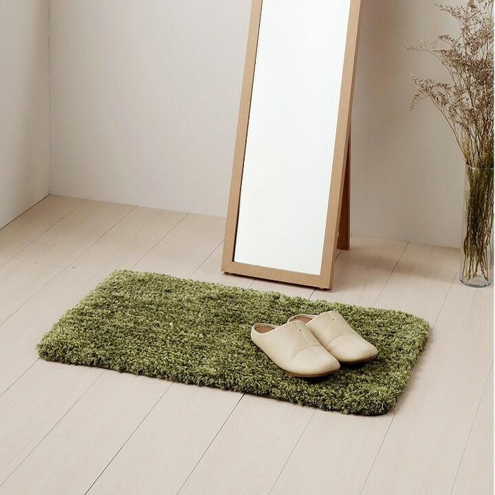 玄関マット ふんわり ふかふか 肌ざわり 滑りにくい スタンドミラー前 シャギー ナチュラルカラー 45×75cm アクセント 滑り止め モダン エントランスマット |  | 06