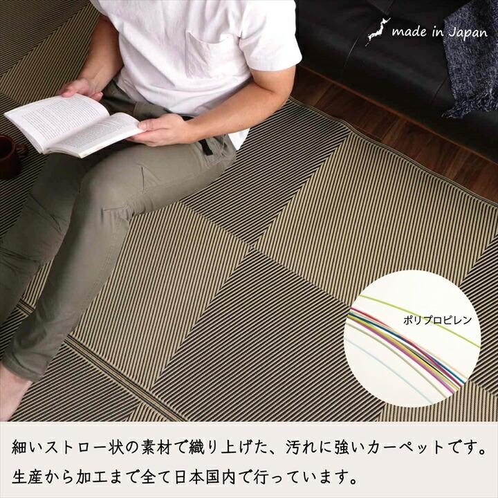 洗える ござ 江戸間4.5畳 約261×261cm 正方形 四畳半 日本製 国産 ラグ 敷物 カーペット 丈夫 敷詰 アウトドア レジャー屋内 野外 水はじく 拭ける |  | 02