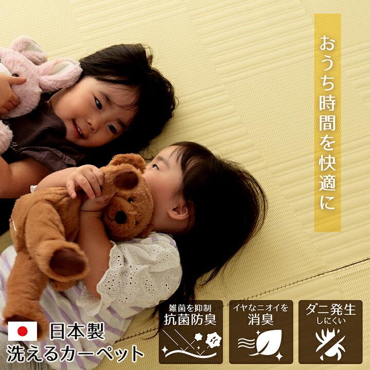 ラグ 洗える カーペット 日本製 国産 消臭 アウトドア レジャー 江戸間10畳 約435×352cm 水拭き 水洗い 屋外 屋内 カーペット リビング ダイニング 上敷き 和室 |  | 01