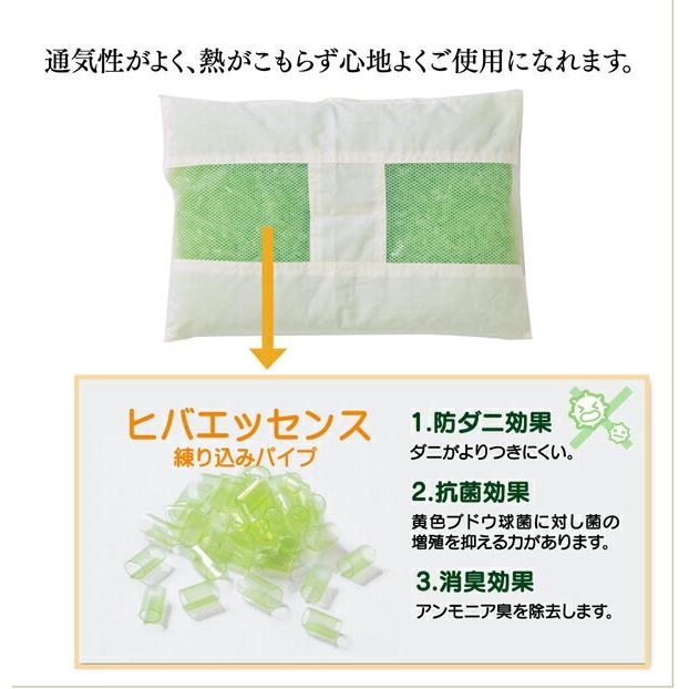 送料無料 パイプ まくら パイプまくら 枕 ピロー ヒバエッセンス練り込みパイプ使用 ひばパイプJr枕 2個組 約28×39cm 洗える 防ダニ 抗菌 防臭効果 |  | 02