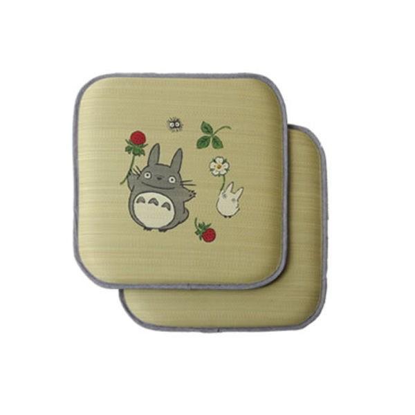 座布団 い草座布団 い草クッション い草 国産 となりのトトロ トトロ 木いちご 捺染アドラ座布団 約55×55cm 2枚組 座蒲団 ザブトン ざぶとん イ草座布団 | 