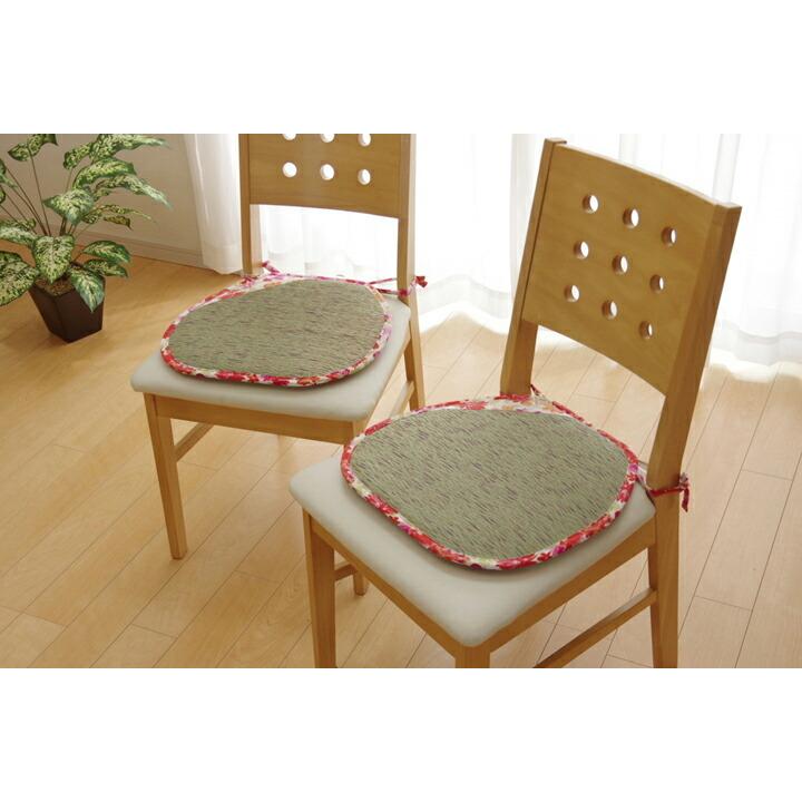 クッション い草 約40×38cm 2枚組 い草クッション チェアパッド チェアーパッド チェアマット チェアパット チェアーパット バテイ 馬蹄 フォンターナ 花 柄 |  | 07