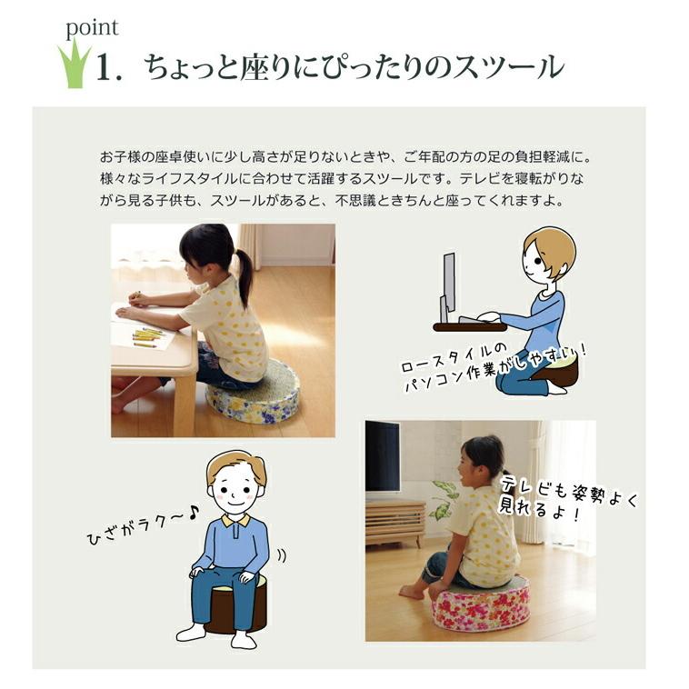 送料無料 スツール い草 花柄 楕円 約45×35×H15cm フォンターナ 座布団 座蒲団 ザブトン ざぶとん イス いす 椅子 腰掛け 足置き クッション  花 柄 |  | 02