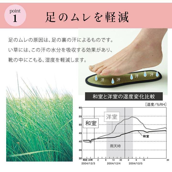送料無料 インソール レディース 消臭 抗菌 『い草インソール』 約24cm なかじき ナカジキ 中敷 |  | 05