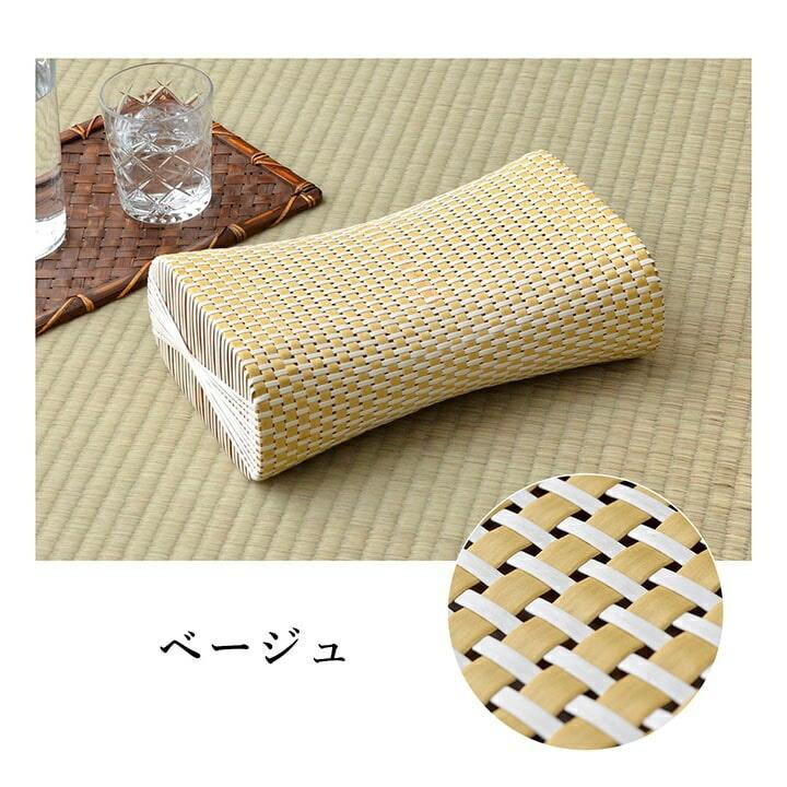 枕 まくら  PPまくら PP枕 籐枕風 ピロー 通気性 蒸れない ポリプロピレン 軽い 丈夫 手編み 約30×20cm |  | 04