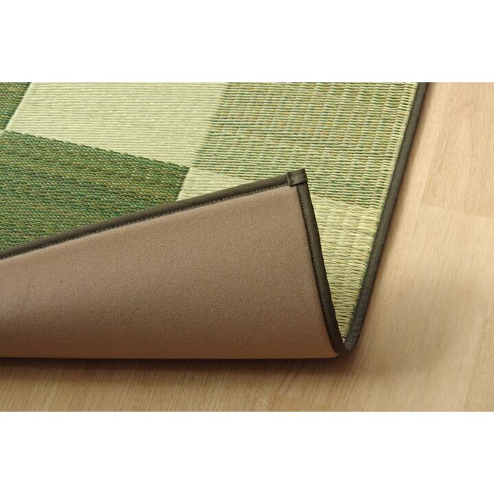 国産 い草ラグ カーペット ブロック調 おしゃれ おすすめ シンプル クッション性 江戸間1畳(約87×174cm） イ草 いぐさ い草上敷き ござ 茣蓙 ブロック柄 |  | 11