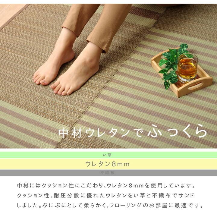 い草ラグ 夏用 い草 上敷き 4.5畳 い草カーペット カーペット い草ラグ はっ水 撥水ラスター 約240×240cm 中:ウレタン8mm 上敷きカーペット い草上敷き 4畳半 |  | 03