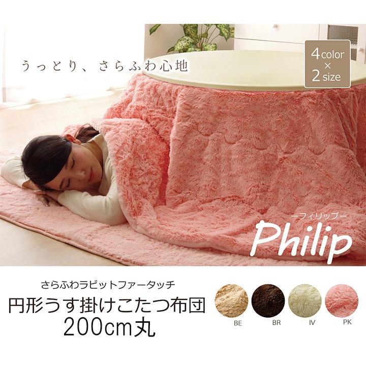 フィラメント素材 こたつ薄掛け布団単品 フィリップ円形 径200cm こたつ掛け布団 こたつ掛布団 こたつふとん コタツ布団 コタツ コタツ布団 掛け布団 和 | 