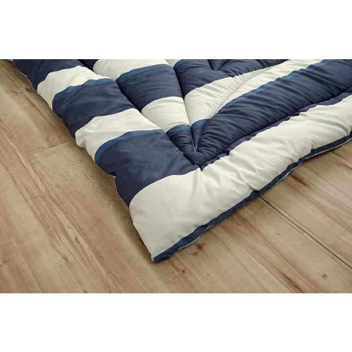 寝具　洗える　掛け布団　東レマッシュロン綿　軽量　かさ高　色柄選べる　日本製　シングルロング　ボーダーブルー　約150×210cm |  | 14