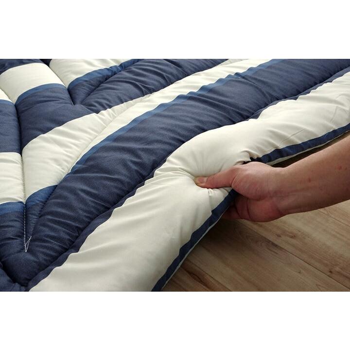 寝具　洗える　掛け布団　東レマッシュロン綿　軽量　かさ高　色柄選べる　日本製　シングルロング　ボーダーブルー　約150×210cm |  | 16