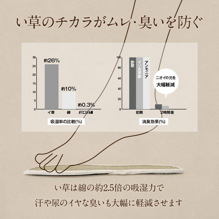介護 サポート ヘルスケア インソール 日本製 抗菌 防臭 消臭 アレルプルーフ い草 無染土 レディース メンズ 調湿 におい対策 中敷き なかじき ナカジキ 足 |  | 03