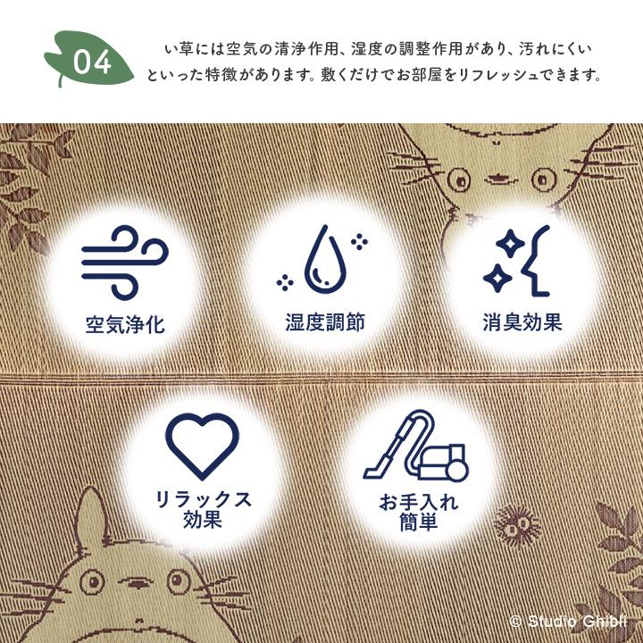 国産 となりのトトロ  ととろ カーペット おすすめ おしゃれ 人気 い草ラグ 『F森のトトロ』 約140×180cm ウレタンイ草マット ゴザ 茣蓙 上敷き |  | 06