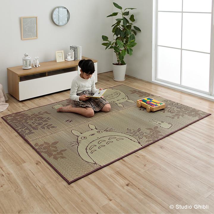 国産 となりのトトロ  ととろ カーペット おすすめ おしゃれ 人気 い草ラグ 『F森のトトロ』 約140×180cm ウレタンイ草マット ゴザ 茣蓙 上敷き |  | 08