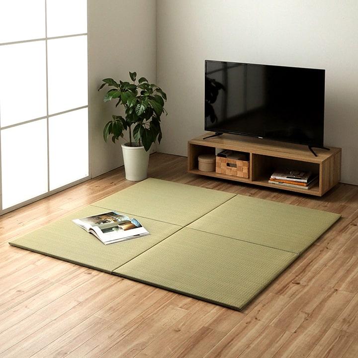 い草 置き畳 ユニット畳 システム畳 無地 シンプル ナチュラル 消臭 縁無し お手入れ簡単 裏面滑り止め 収納便利 約70×70cm 4P 4枚組 『みらい U畳』 イルシコ |  | 15