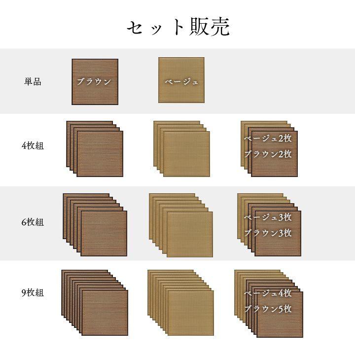 置き畳 ユニット畳 システム畳 国産 日本製 低反発ウレタン ベージュ 約82×82×2.3cm 6P 同色6枚組 畳マット い草 いぐさ |  | 13
