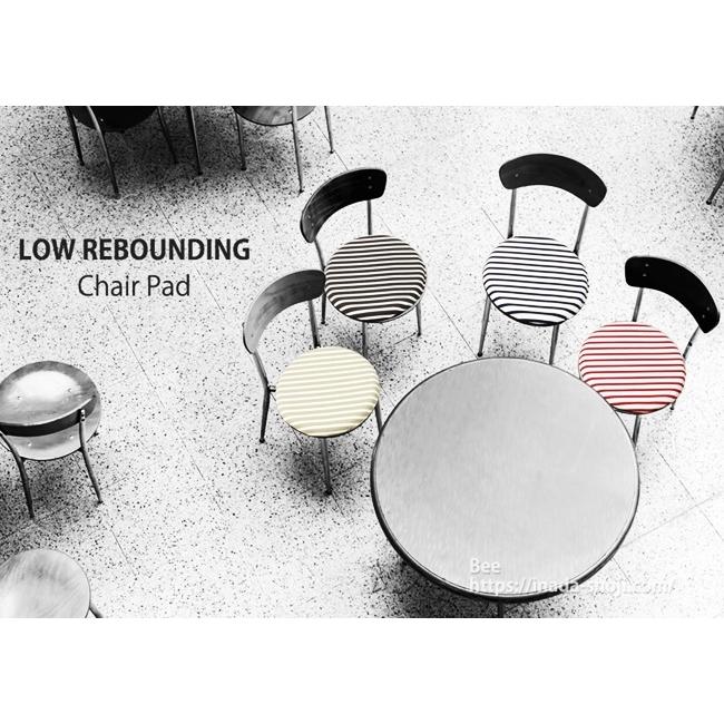 低反発チェアパッド チェアクッション 座布団 椅子用クッション シートクッション チェアシート チェアマット おしゃれ ボーダー 無地 かわいい モダン 北欧 円 | 