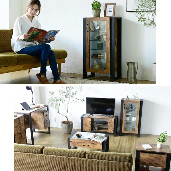 コレクションラック 棚 高さ 90cm 可動棚 飾り棚 ディスプレイ 扉付き ガラス 扉 ガラス棚 アンティーク風 インダストリアル フィギュア 強化ガラス 透明 収納 |  | 14