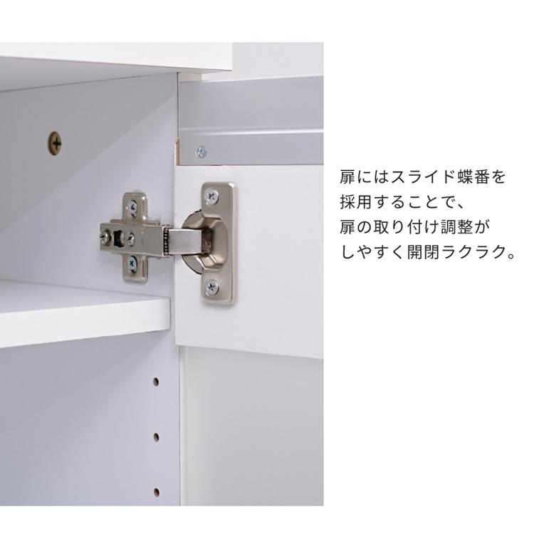 キャビネット 白 サイドボード ホワイト コンパクトキャビネット カウンター下収納 ガラス 扉 付き 薄型 ロータイプ 幅 60 リビング収納 木製 ボックス 鏡面 |  | 10