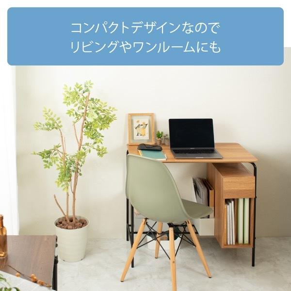 パソコンデスク おしゃれ 省スペース コンパクト 収納 l字 シンプル スリム 引き出し 木製 北欧 棚 ラック 幅 80cm スチール pcデスク シンプルデスク |  | 10