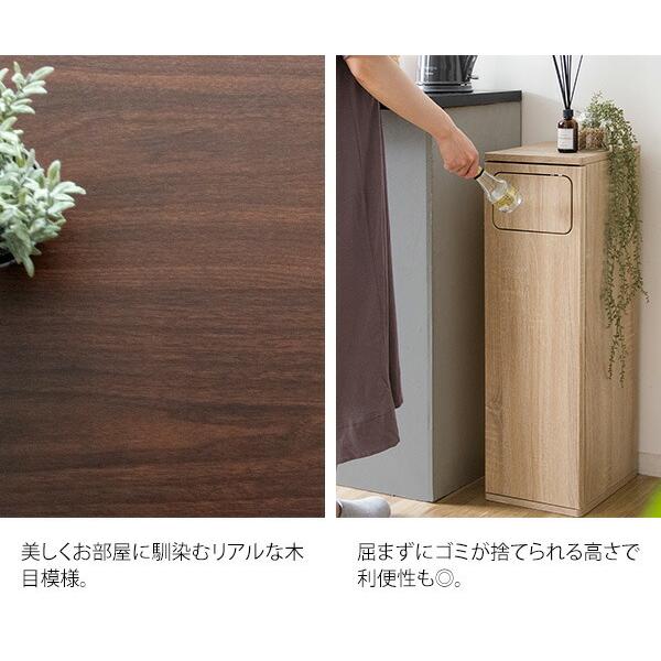 木製 プッシュ式 ダストボックス ゴミ箱 キッチンペール 45L 45リットル 幅25 奥行き30 キッチン 台所 大容量 くず入れ 省スペース スリム 家具調 隙間 縦型 |  | 11