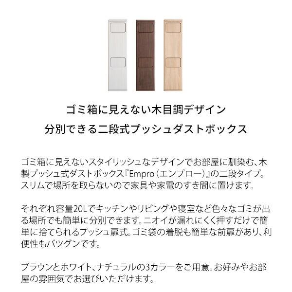 2段プッシュダストボックス ゴミ箱 キッチン リビング おしゃれ スリム 分別ダストBOX くずかご スタイリッシュ Empro |  | 01