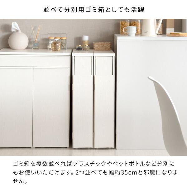 スリムダストボックス キャスター付き 幅17cm 30L キッチン 洗面所 隙間 すき間収納 ゴミ箱 ダストBOX くずかご スタイリッシュ Santia サンティア |  | 12