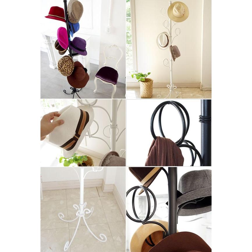 帽子ツリー 帽子掛け 幅40cm 帽子ハンガーラック ポールハンガー 帽子収納 スリム 省スペース 玄関収納 ぼうしラック スチール コートハンガー コート掛け |  | 01