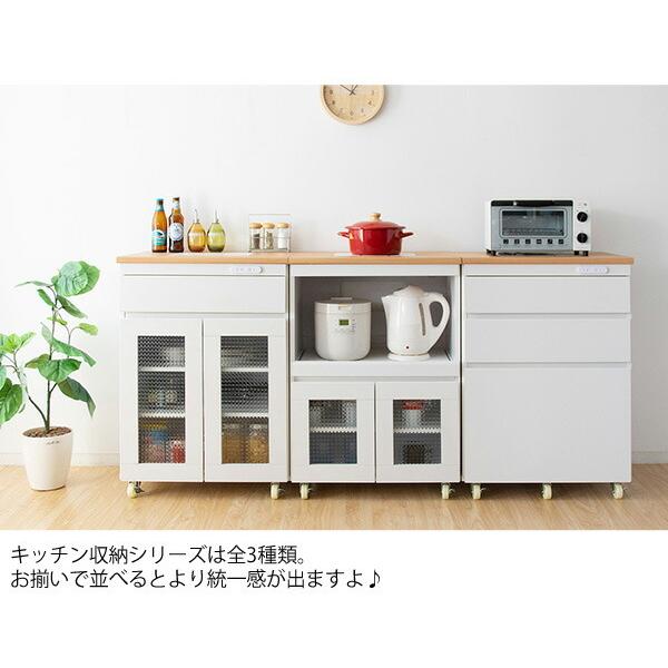 キッチンラック キャスター付き 大容量 収納 幅60cm コンパクト レンジ台 レンジワゴン キッチンワゴン コンセント付き キッチン収納  ナチュラル ひとり暮らし | 宮武製作所 | 11