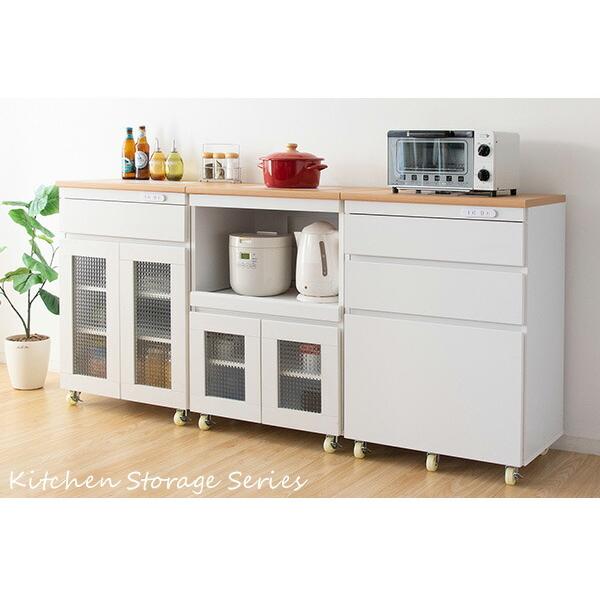 キッチンラック キャスター付き 大容量 収納 幅60cm コンパクト レンジ台 レンジワゴン キッチンワゴン コンセント付き キッチン収納  ナチュラル ひとり暮らし | 宮武製作所 | 13