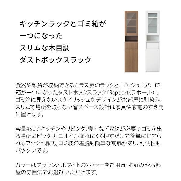 ダストボックスラック 幅35cm プッシュ式 キッチン 洗面所 リビング ゴミ箱 ダストBOX くずかご スタイリッシュ 大容量 45リットル おしゃれ Rapport ラポール |  | 01