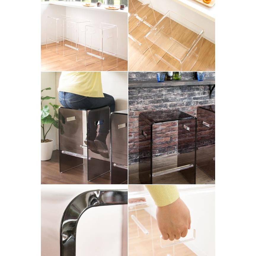 カウンターチェアー アクリル 脚置き付き ハイスツール バーチェア キッチン 台所 リビング ダイニングチェアー 腰掛け いす イス 椅子 チェアー クリア |  | 01