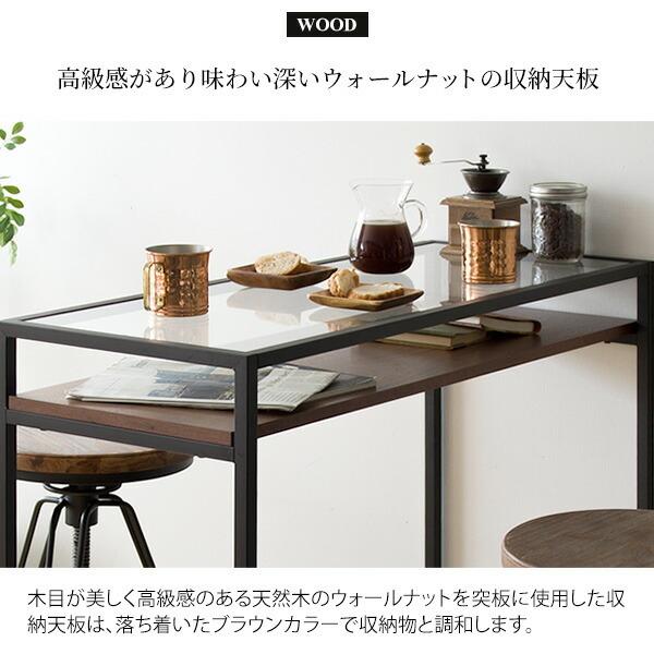 ガラストップカウンターテーブル コレクションテーブル ディスプレイ ハイテーブル バーテーブル スチール 幅100cm 奥行き40cm 高さ90cm 机 ダイニング リビング |  | 05