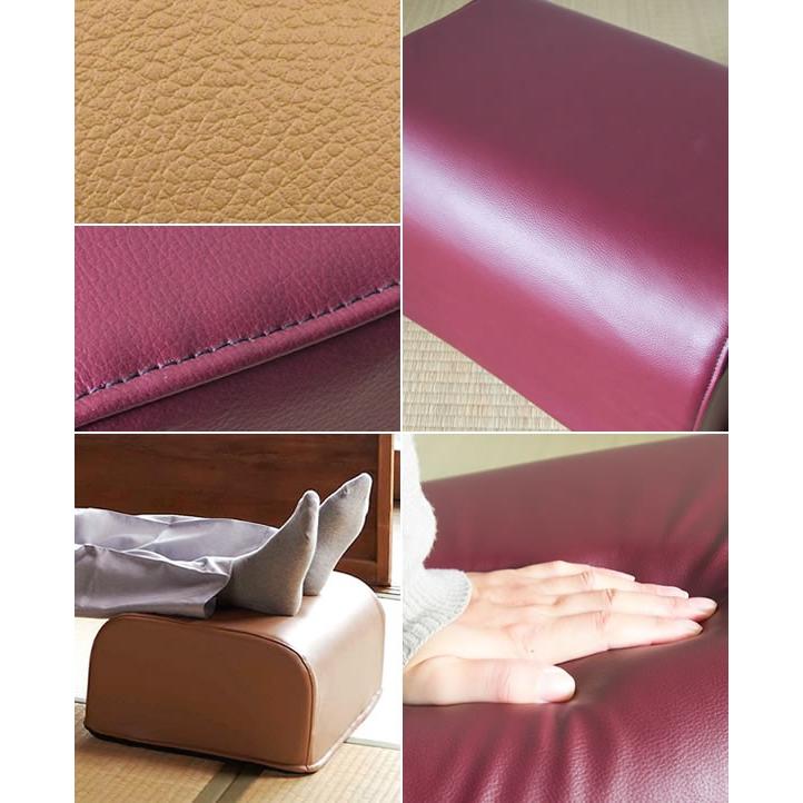 送料無料 オットマン 日本製 座椅子用 足置き 腰掛け スツール 1人掛け レザー ウレタン 玄関 寝室 リビング 高級感 1人用 1人掛 高さ20cm 極厚 クッション |  | 01