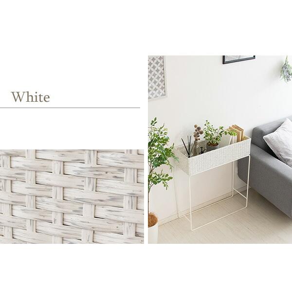プランタースタンド プラントBOX 観葉植物入れ 植木鉢スタンド 人工ラタン 玄関 リビング 待合室 サイドテーブル 幅60cm ハイタイプ コンパクト インテリア |  | 09