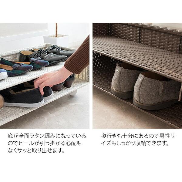 人工ラタン シューズカート キャスター付き 幅80cm 玄関収納 シューズワゴン シューズラック  シューズラック下収納 コンパクト 靴箱 下駄箱 隙間収納 アジアン |  | 07