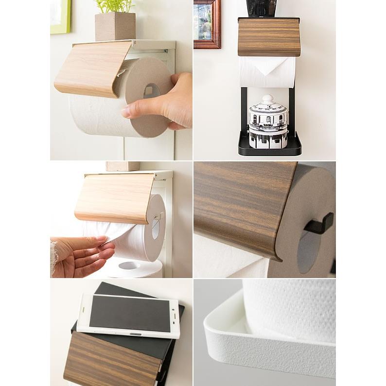 トイレットペーパーホルダー 棚付き スチール トイレットペーパーホルダーカバートイレ用品 ナチュラル トイレットペーパーカバー トイレットペーパースタンド |  | 01
