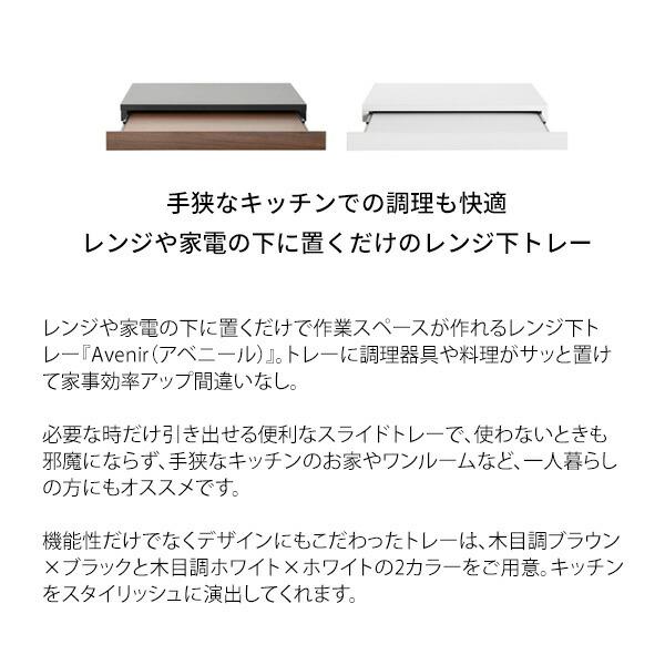 レンジ下トレー スライドテーブル 引き出し レンジ置き 省スペース キッチン トレー 置き台 おしゃれ Avenir アベニール |  | 01