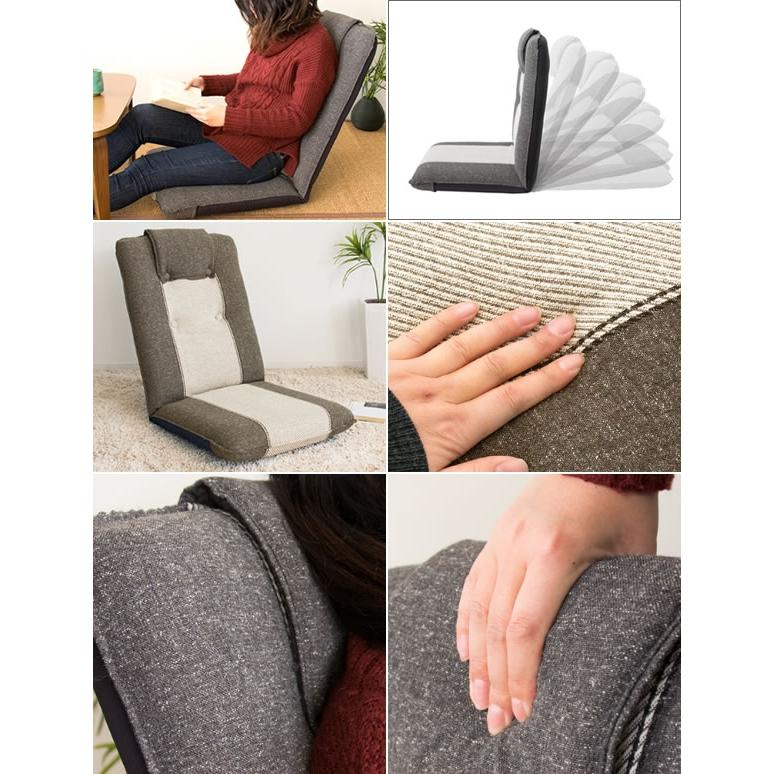 送料無料 座椅子 フロアチェア フロアソファ ファブリック リクライニング コンパクト チェア チェアー ローチェア 1人掛け ソファー ソファ 座イス グレー |  | 01