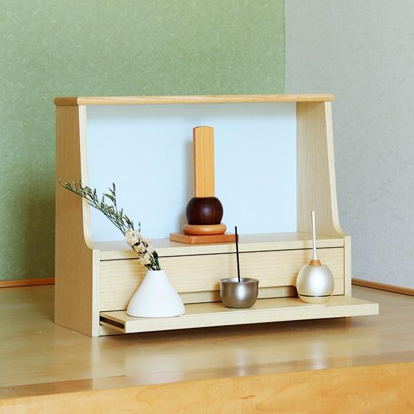 ミニ仏壇 コンパクト 天然木 完成品 省スペース 桐材 アッシュ材 Ayase アヤセ インテリア 木製 おしゃれ 引き出し ナチュラル 仏具 遺影 小さい ミニサイズ | ブランド登録なし | 09