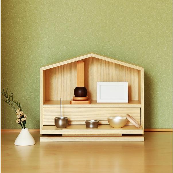 ミニ仏壇 コンパクト 天然木 完成品 省スペース 桐材 Tsuzuri ツヅリ インテリア 木製 おしゃれ 引き出し ナチュラル ブラウン 仏具 遺影 小さい ミニサイズ | ブランド登録なし | 03