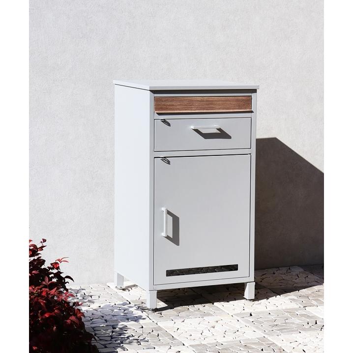 宅配ボックス ポスト付 郵便受け おしゃれ メールボックス 一戸建て 屋外 置き配 北欧 カントリー- 置き型 Jake-ジェイク ディムグレー シルバー 木目 モダン | ブランド登録なし | 04